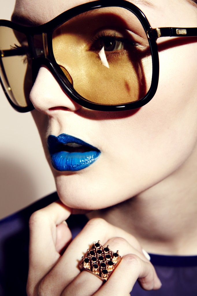Blue makeup beauty shoot. Makeup and Hair - Veronica Peters Photography Barnaby Newton Styling - Francesca Fasan